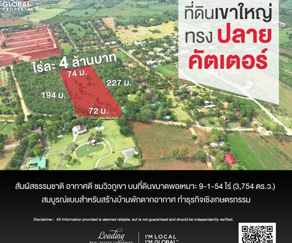 รหัสทรัพย์ 15 ขายที่ดินเขาใหญ่ ต.หมูสี อ.ปากช่อง จ.นครราชสีมา อยากมีบ้านพักตากอากาศ อยากมีไร่บนที่ดินสวย