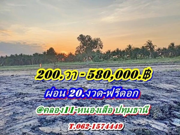 อยู่ตึกสูงเสี่ยงแผ่นดินไหว หาที่ดินผ่อนได้ปลายกรุงอยู่บ้านสวนชิวล์ๆไม่มีเงินก้อนก็ผ่อนชิวล์-ที่ดินคลอง11หนองเสือ- T.062-1574449