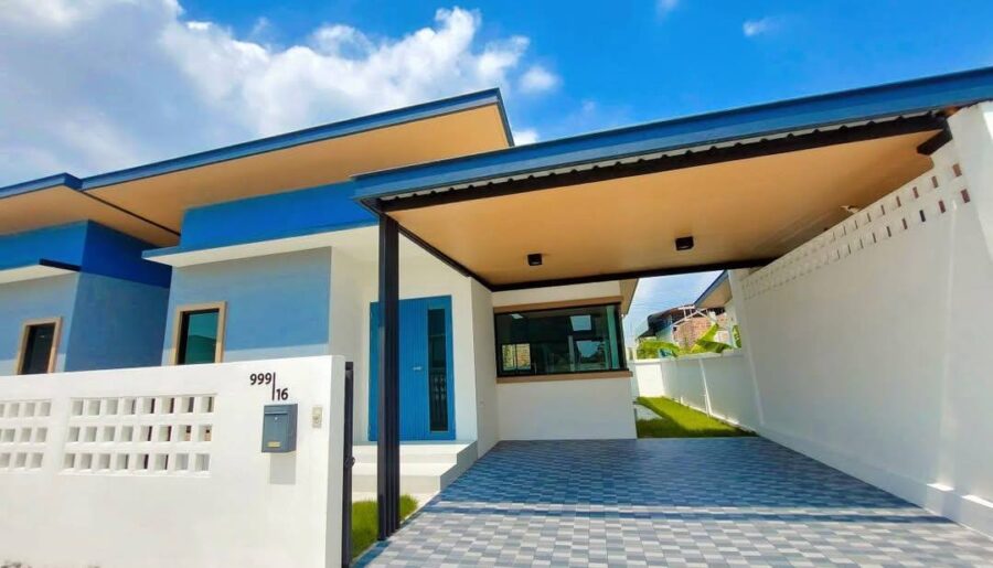 บ้านสวยพร้อมอยู่ เริ่ม 2.xxล้าน! บ้านเเฝด 2 นอน ถนนกว้าง 8 เมตร ถนนไม่ตัน เข้าซอยไหนก็ได้ เเละมาพร้อมกับเลขที่มงคล 999