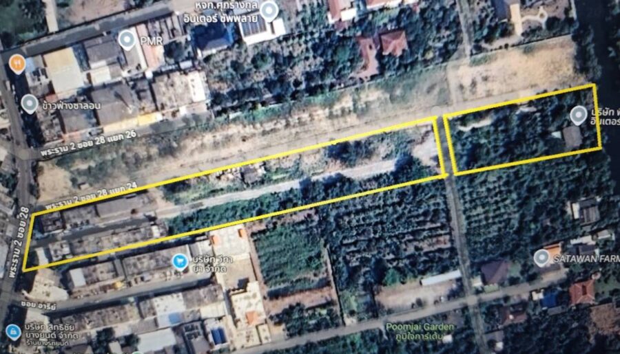 ขายที่ดิน ถนนพระราม2 ซอย28 แยก22 เขตจอมทอง กทม. พร้อมสิ่งปลูกสร้าง เป็นพื้นที่สีส้ม ขนาด 8 ไร่ 1 งาน 85 ตร.ว. โทร. 0814018666